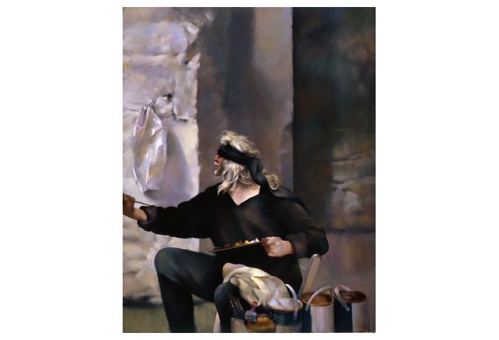 Self-Portrait blindfolded in private studio Self-Portrait blindfolded in private studio