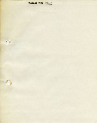 WILLIAM TRIP. (BILL). 255 x 205 mm typed sheet (blank)