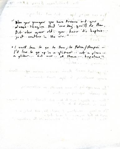 Notes of an interview with Kathleen Binns in 1984