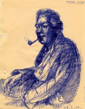 23.2.69 NORMAN SHIRLEY 250 x 195 mm pen on coloured paper