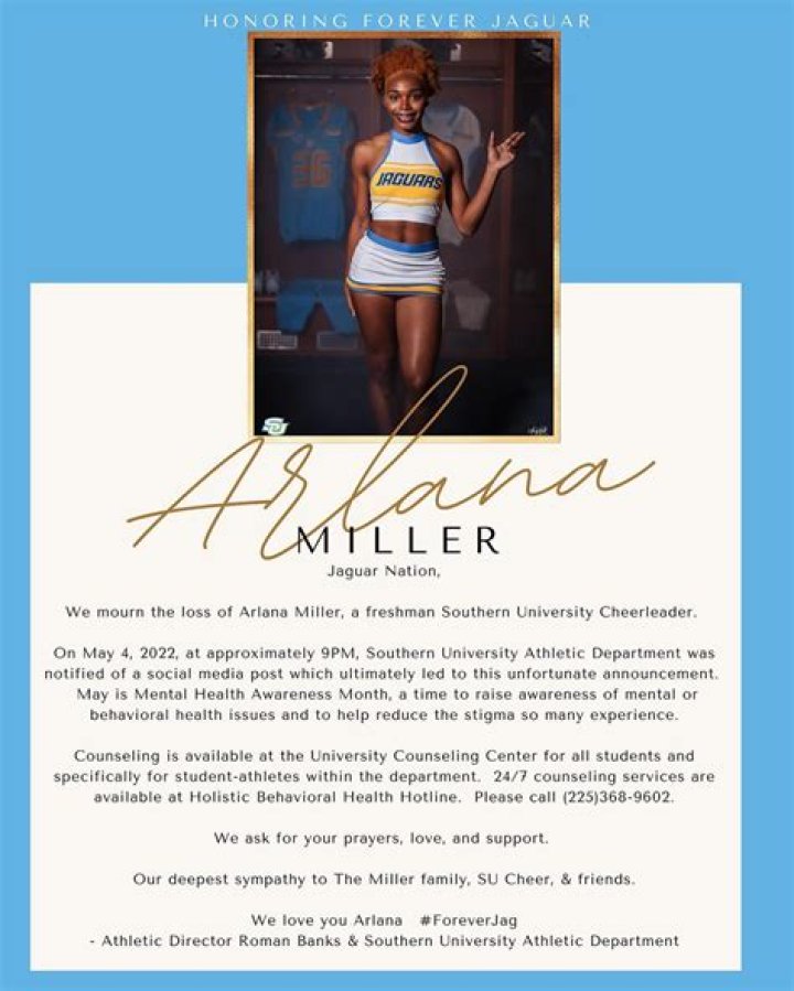 
Who Was Arlana Miller Southern University? Death Cause And Obituary – Did She Commit Suicide? 